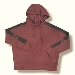 Free 2 B Maroon And Black Long-Sleeve Hooded Sweatshirt - Size Medium